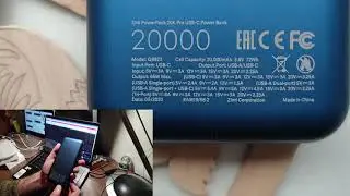 Повербанк Xiaomi ZMI 10 Pro Power Bank 20000 mAh Type-C Blue для ноутбука +USB HUB распаковка, обзор