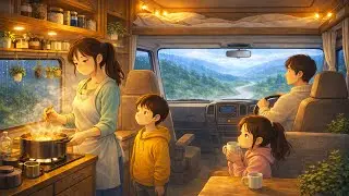 Rain on the Road, Warmth in the Trailer | Ghibli-Style Video