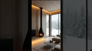 Minimalist Cabin Living Room Tour | Cozy Modern Design in the Snow