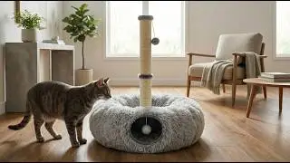 BIG Peekaboo Donut Cat Tunnel! Charteks 3-in-1 Tunnel + Sisal Scratch Post Review