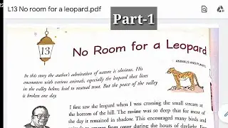 L-13 No Room For A Leopard 🐆 Part-1 || Class-6 || New Gem's English Reader.