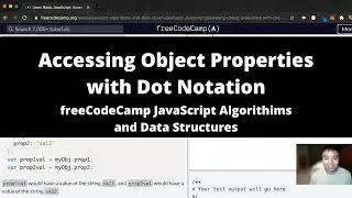 Accessing Object Properties with Dot Notation (Basic JavaScript) freeCodeCamp tutorial