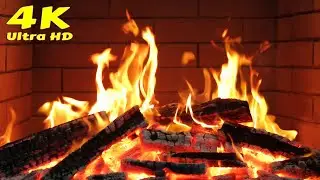 🔥 Fireplace Sounds for Winter Dreams. 4K Fireplace Background. Cozy Cabin Fireplace The Woods
