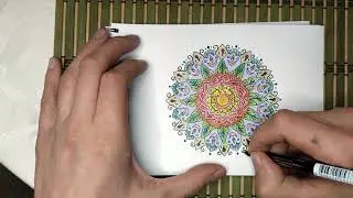 Рисую мандалу каждый день. День 49 | Zentangle, Mandala drawing lesson