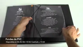 Fundas para cartas de restaurante  PVC S&Oacute;LO PAPEL MARCO SOLAPAS FIJO
