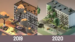 Мой Прогрессс в Low Poly 3D Art за 1 Год