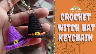 Crochet Witch Hat Amigurumi Keychain|| Easy Step-by-step Beginner Tutorial for Fall and Halloween 🎃