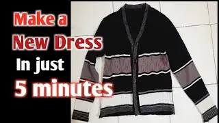 party dress made from old sweater || Reuse old sweater || winter diy