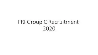 FRI Group C Recruitment 2020