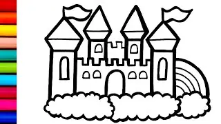 How to Draw A Castle Drawing, Colouring || Castle Drawing Step by step easy