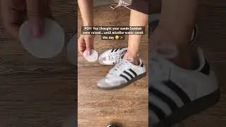 Clean Your Sambas with Micellar Water! #POV #SneakerHack #SambaStyle #MicellarWaterHack
