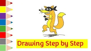 Drawing Tutorial Swiper Dora Explorer | How to Draw Step By Step