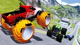 Epic High Speed monster trucks jumps & crashing #77 | BeamNG Drive