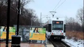 NJT HBLR: Double Blue Line LRT Trains at Richard Street