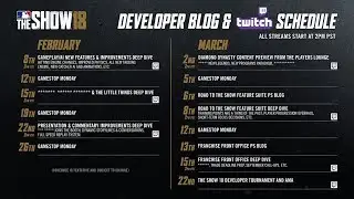 MLB THE SHOW 18 Stream Calendar! New Features, New Diamond Dynasty & RTTS!