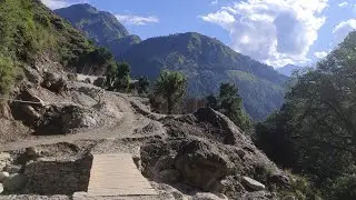 Wooden bridge construction done by village people 💯