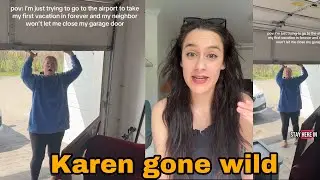 Karen Blocks Me from Closing My Own Garage #karen #angrykaren #neighborkaren #wildkaren