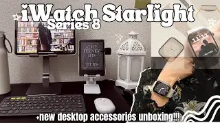 UNBOXING APPLE WATCH SERIES 8 41mm STARLIGHT✨+NEW DESK SET UP! 💛 #ChanaAll