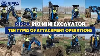 Rippa R10 Mini Excavator: Unloading Mastery & 10 Powerful Attachments in Action!#rippa R10#rippa