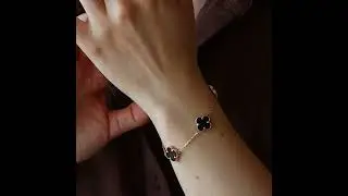 Auksinė apyrankė su dobilu SALE0053