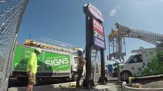 Sonic Wash Pylon - Commercial Signs Kelowna Installation