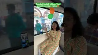 Ranaghat-Sealdah AC Local Train arrives Barrackpore station ❤️ #youtubeshorts #shorts