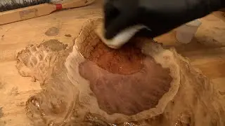 Шлифовка и отделка чаши из кратерного капа