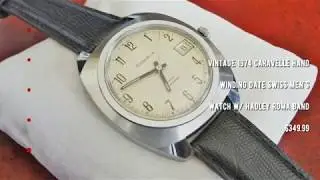 Manolo Watches - Vintage 1974 Caravelle Hand Winding Date Swiss Men's Watch w/ Hadley Roma Band