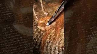 Making a TINY painting 🦊👁 demon fox #art #drawing #painting #dark #fox