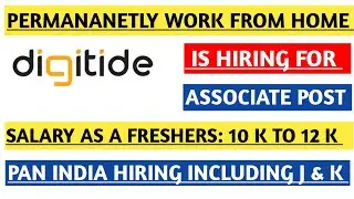 Digitide Is Hiring For E-commerce Process|| Jobs in Digitide|| Permanently Work From Home Jobs 