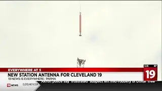 Helicopter installs WOIO-TV&rsquo;s giant new antenna in Parma