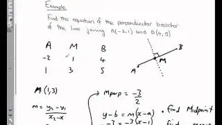 Old (Pre 2015) SQA - Higher Maths - Straight Line - Lesson 7 - perpendicular bisectors