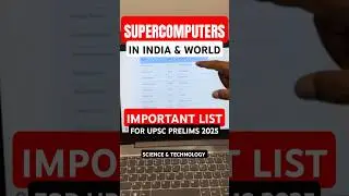List of Supercomputers in India & World | Important Questions for UPSC Prelims 2025 | Sleepy Classes
