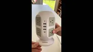 Tower Surge Protector Power Strip with USB Ports | TESSAN 10 ft Extension Cord for Home Office