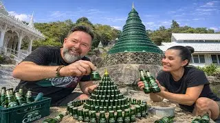#08 - Pagode en bouteilles de bière à KOH PHANGAN et un bar perché sur une colline