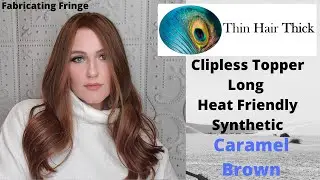 No Clip Topper! Headband Hair!  Thin Hair Thick Long Heat Friendly Synthetic : Caramel Brown