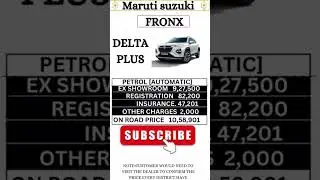 Maruti suzuki Fronx Delta plus petrol automatic on road price