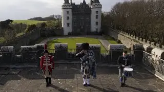 The Royal Coronation: Killyleagh Castle, Northern Ireland. Bugle, Pipes and Drums Tribute.