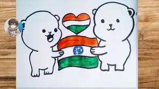 Cute couple teddy easy 26 january independence Day drawing step by step how to draw  drawing teddy 