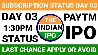 PAYTM IPO DAY 03 SUBSCRIPTION STATUS&bull; PAYTM IPO GMP TODAY&bull;PAYTM IPO APPLY OR NOT&bull;PAYTM IPO&bull; IPO NEWS