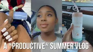 PRODUCTIVE SUMMER VLOG #2 || morning routine, nail salon, healthy products, smoothie shop + shopping