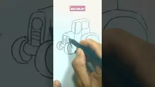 Drawing vehicle farmers tractor easy for kids #tractor #farmlife #drawingvideo #shorts