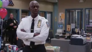 captain holt acting like a robot pretending to be human