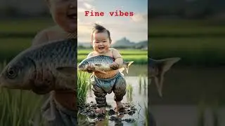 Fishing Baby 👶 #funny #vibes #clown #Ai #village #view