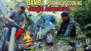 ​Bamboo Pork Cooking in the Deep Jungle 🪵🔥 | Tribal Style Adventure