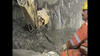 Vortrieb NEAT Basistunnel Sedrun, Norden Abbauhammer 1