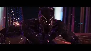 BLACK PANTHER train rail fight cutscene  (2018) movie HD