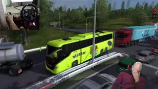 Bus Scania Touring R30 (1.37) ETS-2 | Logitech G29+shifter Gameplay