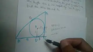 Triangle ABC is drawn to circumscribing a circle of radius 3cm, such that the segments BD and DC