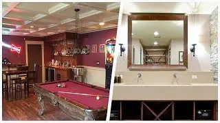 75 Beautiful Basement With Red Walls And Multicolored Walls Design Ideas #758 🔶